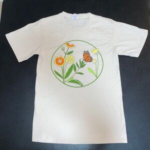 White Butterfly Ecology Club Shirt Size Small